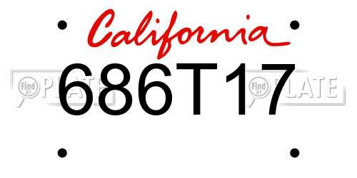 686T17 California License Plate