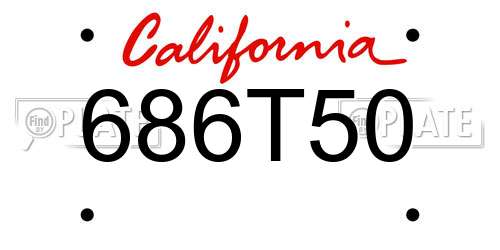 686T50 California License Plate