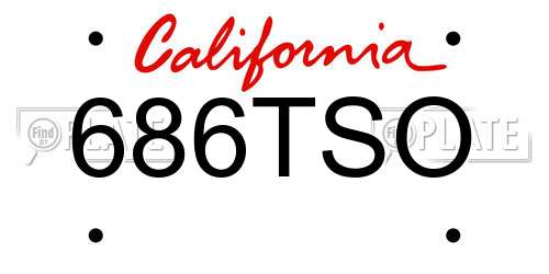 686TSO California License Plate