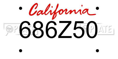 686Z50 California License Plate