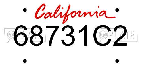 68731C2 California License Plate