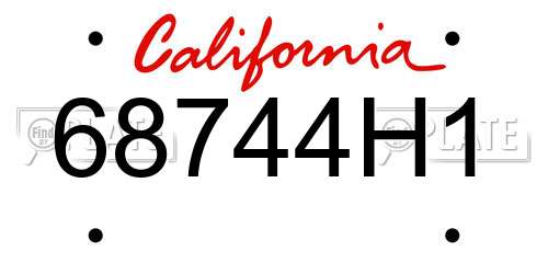 68744H1 California License Plate