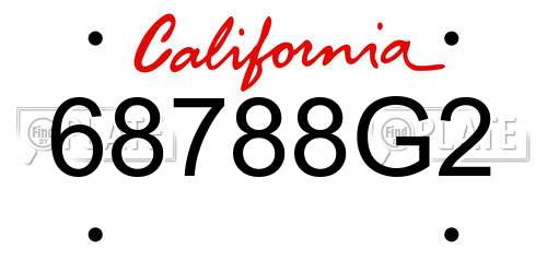 68788G2 California License Plate