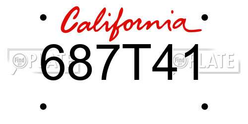 687T41 California License Plate