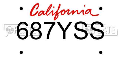 687YSS California License Plate