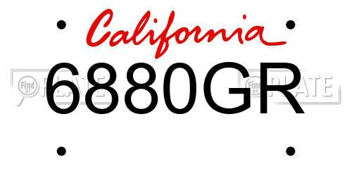 6880GR California License Plate