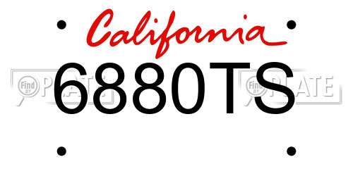 6880TS California License Plate