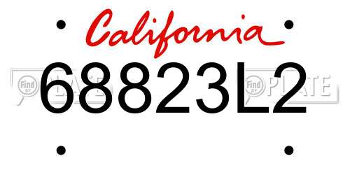 68823L2 California License Plate