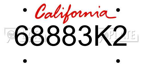68883K2 California License Plate