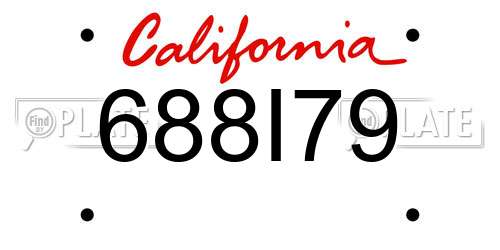 688I79 California License Plate