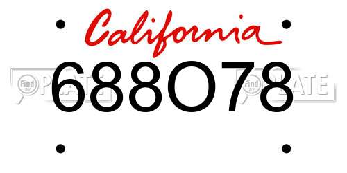 688O78 California License Plate