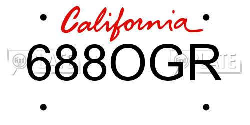 688OGR California License Plate