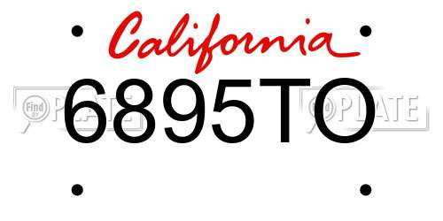 6895TO California License Plate