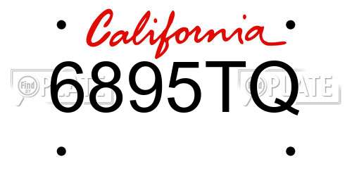 6895TQ California License Plate