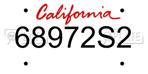 68972S2 California License Plate