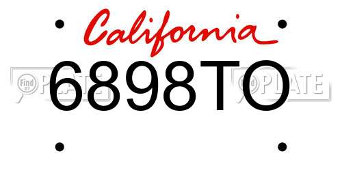 6898TO California License Plate