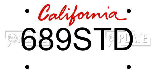 689STD California License Plate