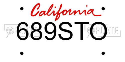 689STO California License Plate