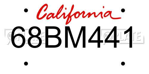 68BM441 California License Plate