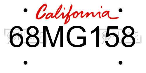 68MG158 California License Plate