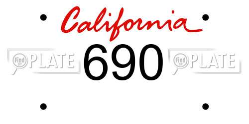 690 California License Plate