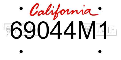 69044M1 California License Plate