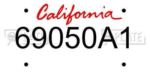 69050A1 California License Plate