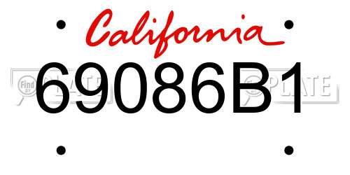 69086B1 California License Plate