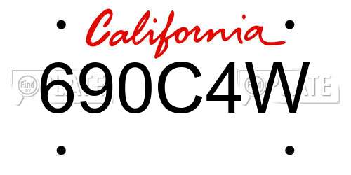 690C4W California License Plate