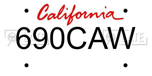 690CAW California License Plate
