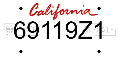69119Z1 California License Plate