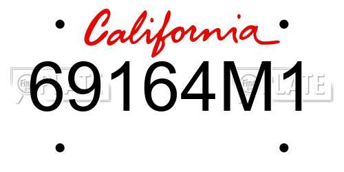 69164M1 California License Plate