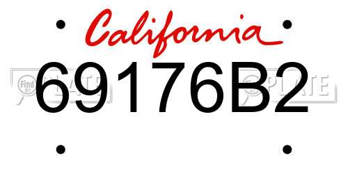 69176B2 California License Plate