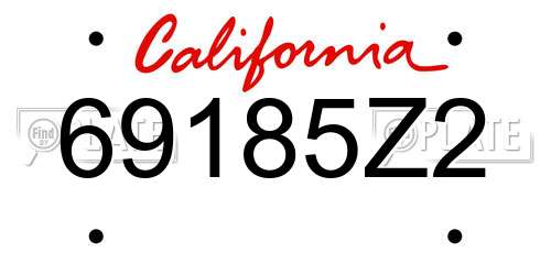 69185Z2 California License Plate