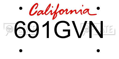 691GVN California License Plate