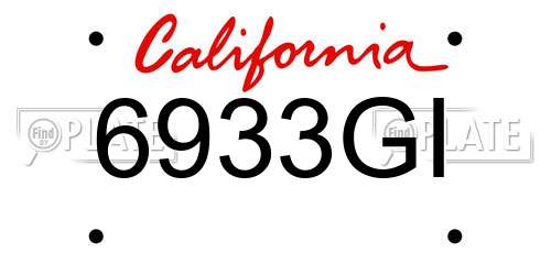 6933GI California License Plate