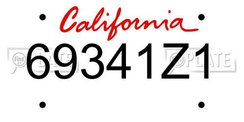 69341Z1 California License Plate