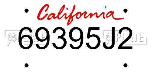 69395J2 California License Plate