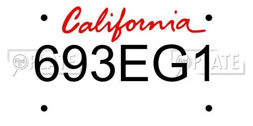 693EG1 California License Plate