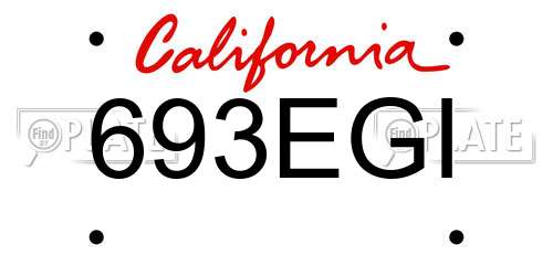 693EGI California License Plate