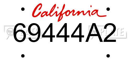 69444A2 California License Plate