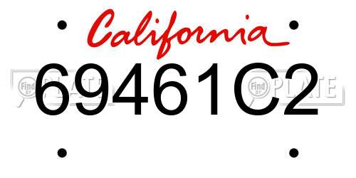 69461C2 California License Plate
