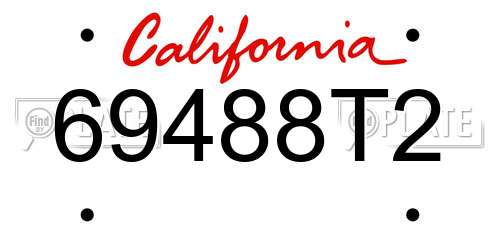 69488T2 California License Plate