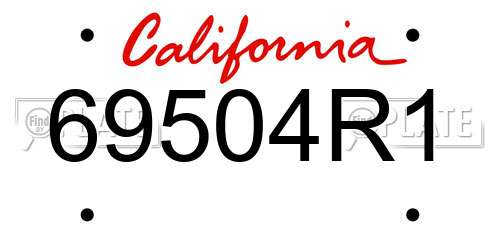 69504R1 California License Plate