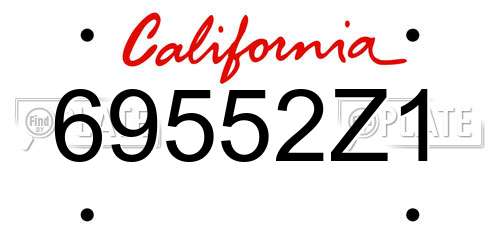 69552Z1 California License Plate