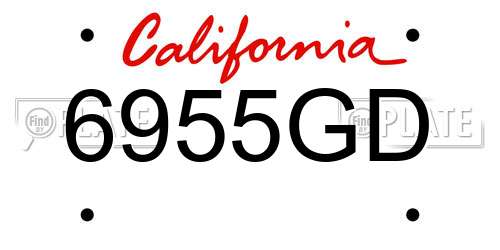 6955GD California License Plate