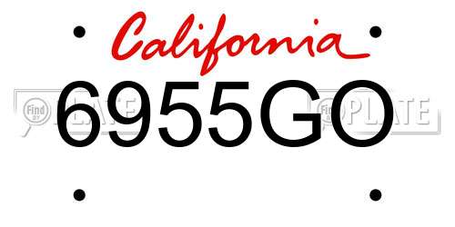 6955GO California License Plate