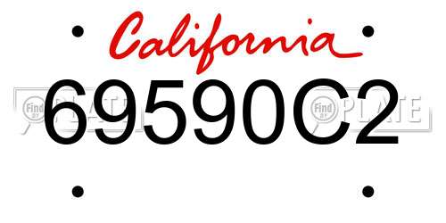 69590C2 California License Plate