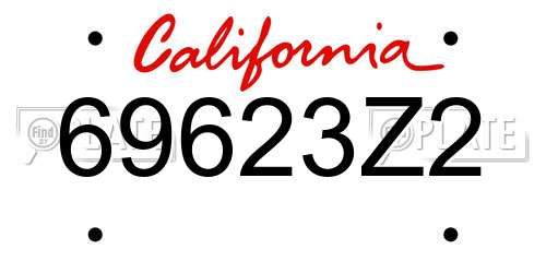 69623Z2 California License Plate