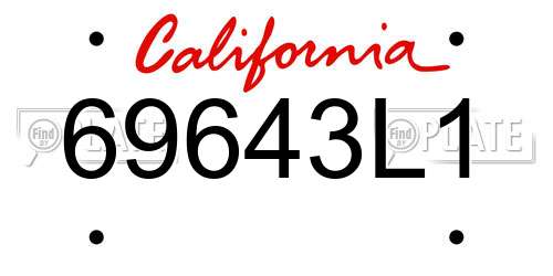 69643L1 California License Plate